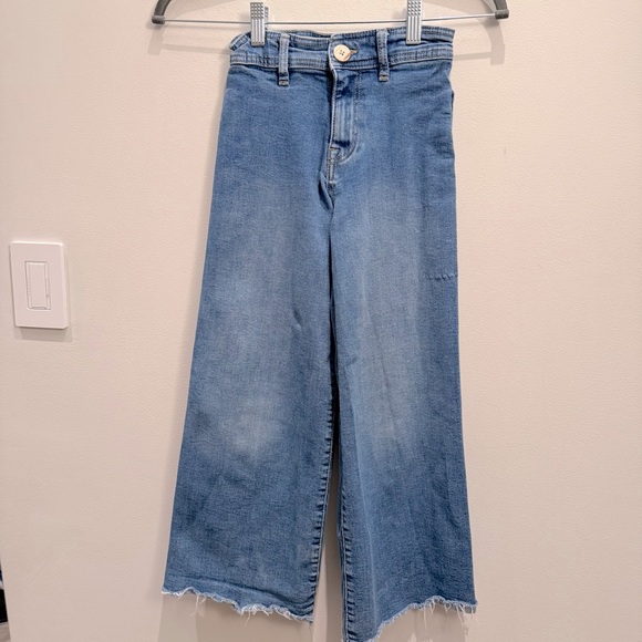 Zara Wide Leg Classic Blue Jeans Kids Size 8 - Picture 1 of 5